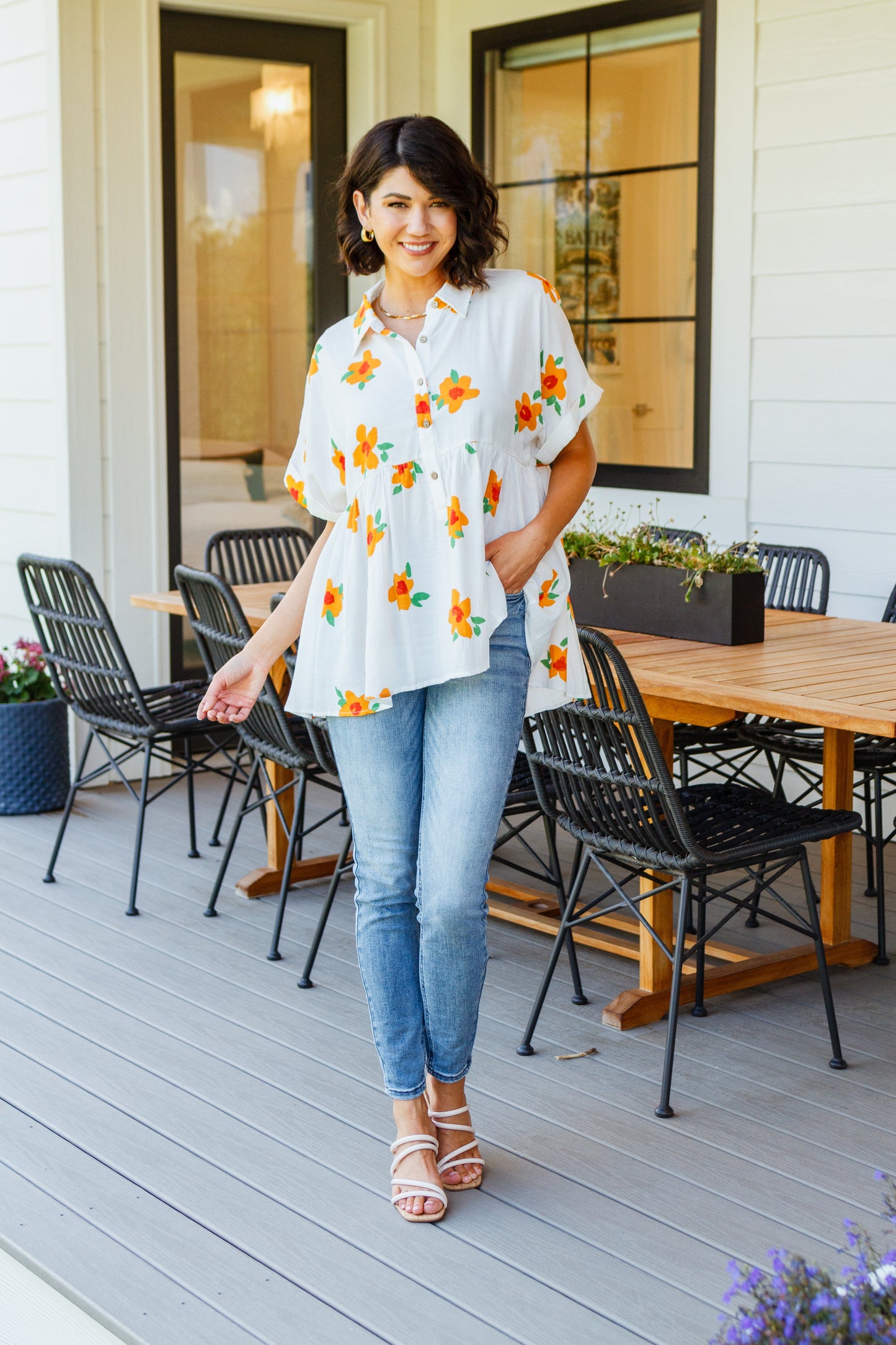 Blissed Out Button Up Top