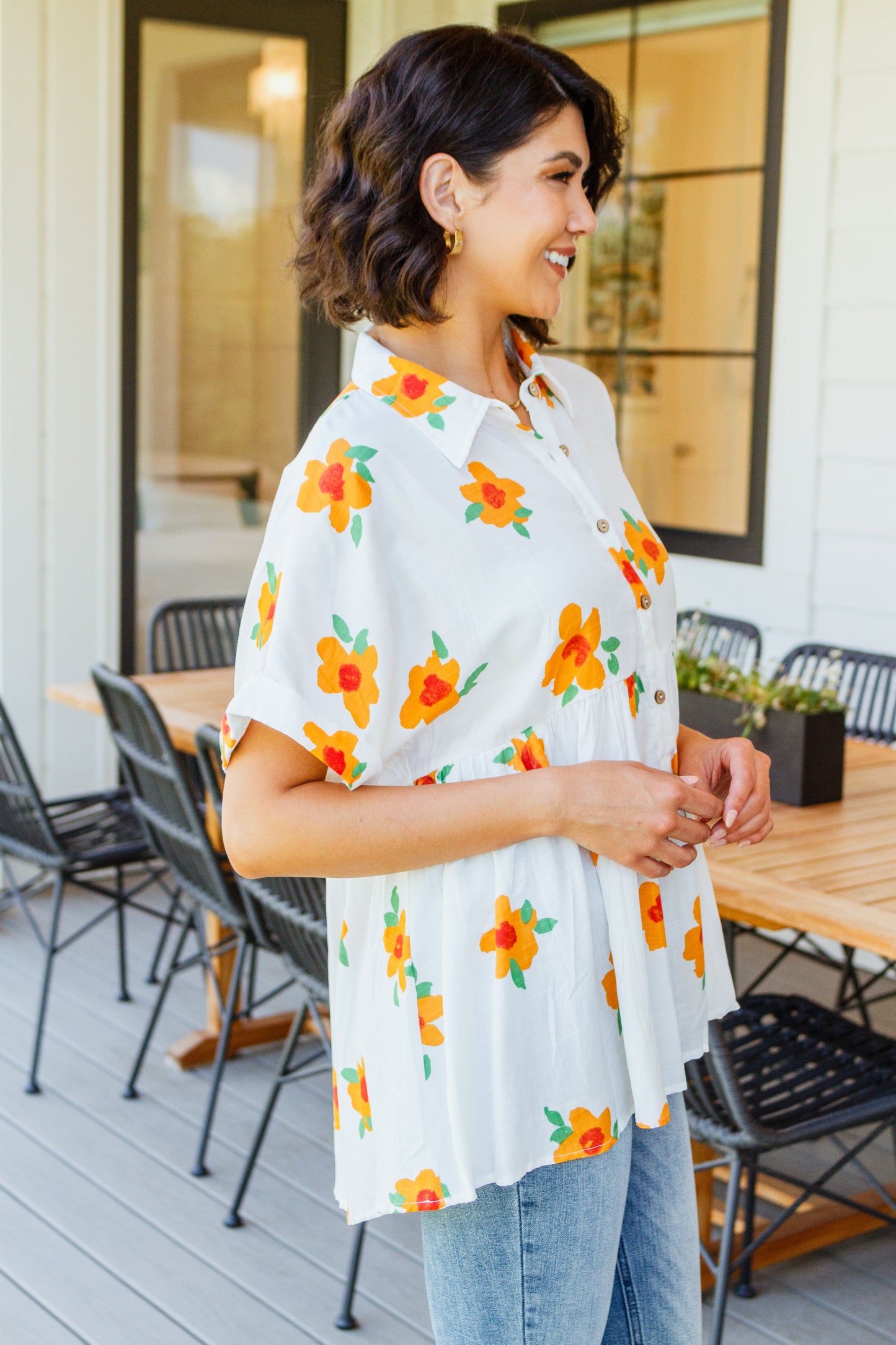 Blissed Out Button Up Top