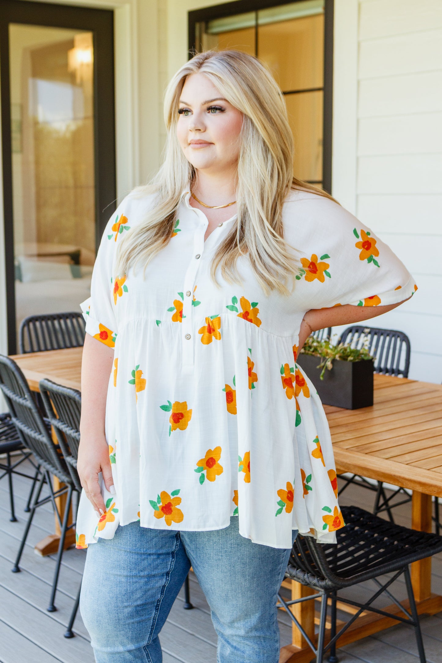 Blissed Out Button Up Top