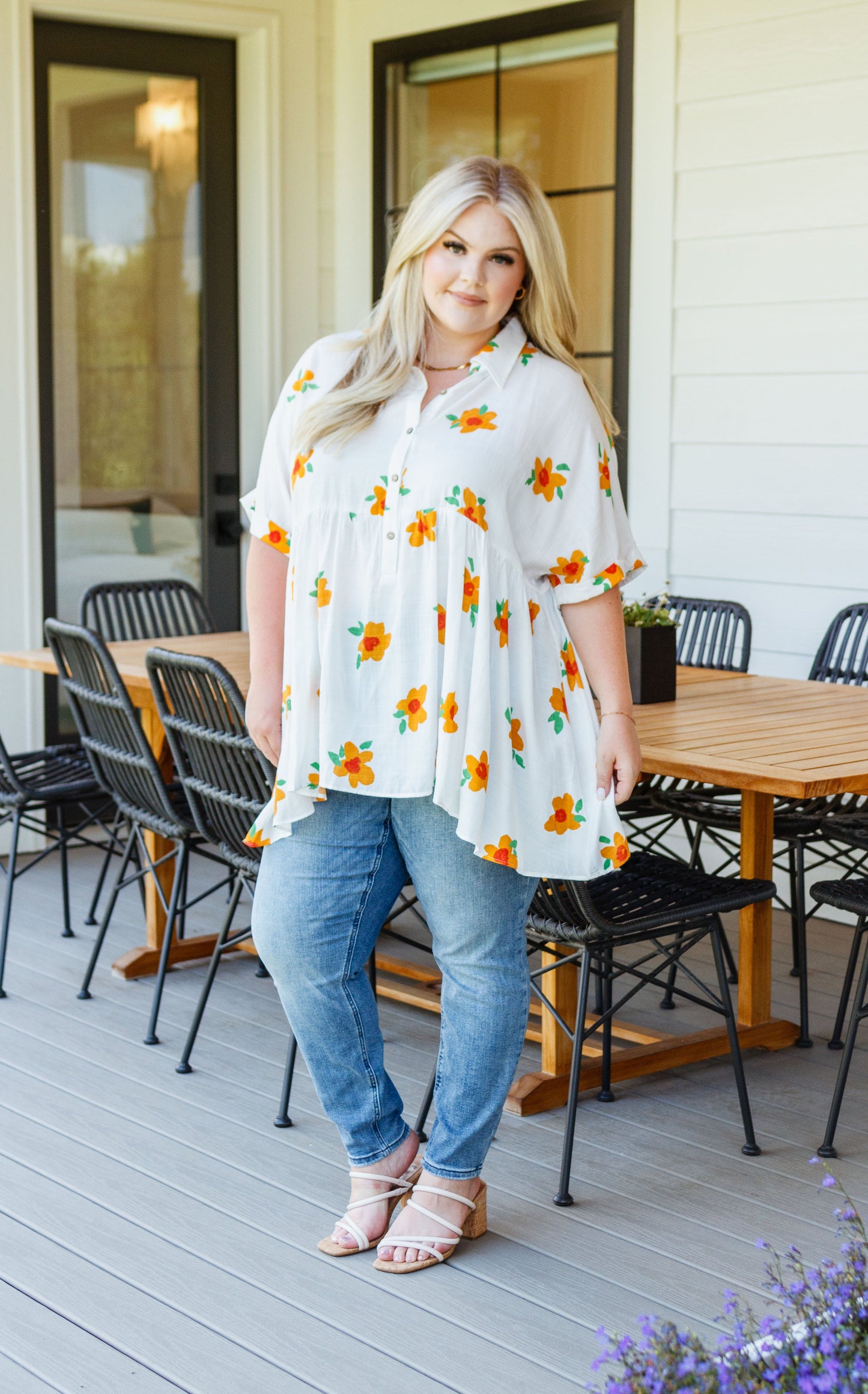 Blissed Out Button Up Top