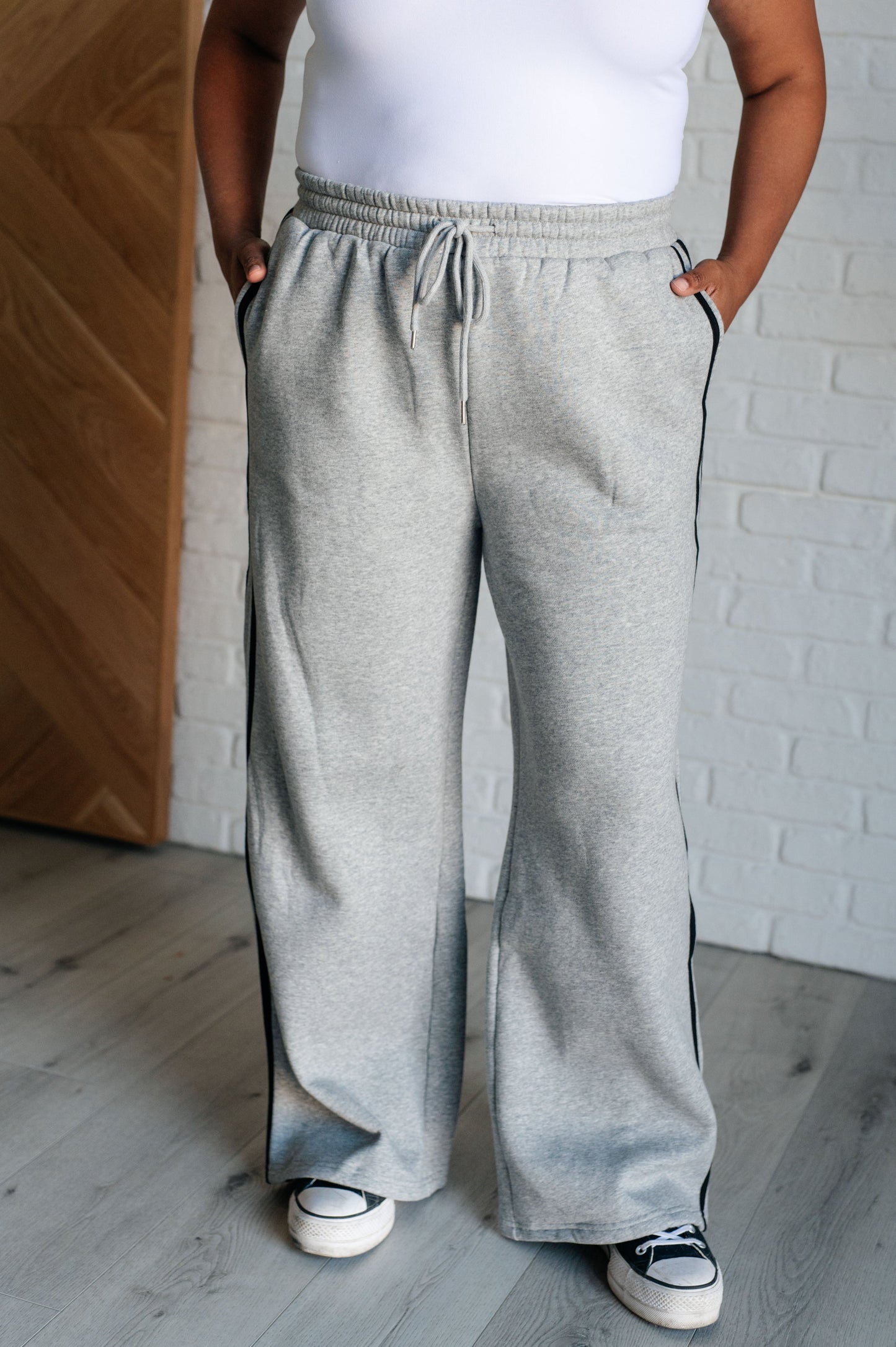 Don't Get Stuck Stripe Detail Sweatpants