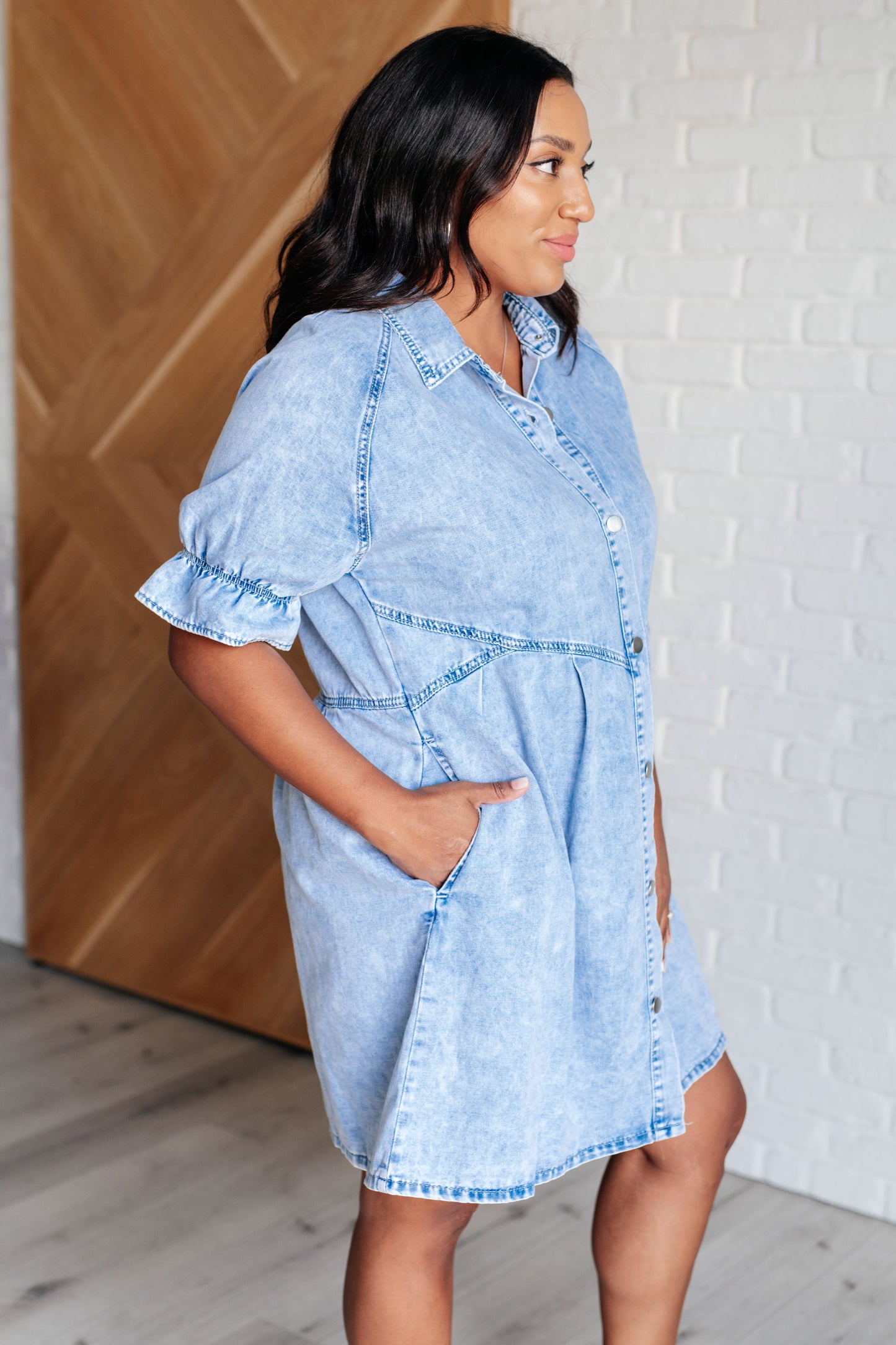 Collared Denim Shirtdress